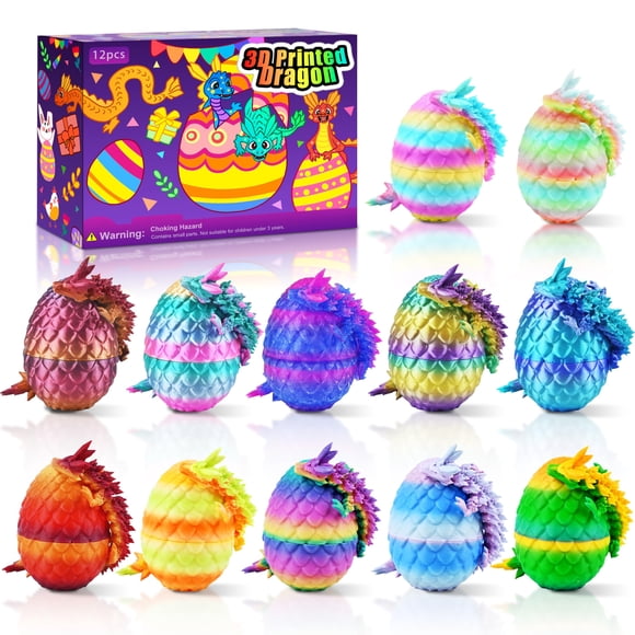 Set de huevos de dragón Impossmaker, 12 unidades, impreso en 3D con interior de dragón
