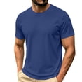 thumbnail image 6 of Qzwdhjm Tops for Men Short Sleeve Solid Basic Tees Crew Neck Slim Fit T-Shirt Soft Comfy Summer Casual Shirts for Dailywear, 6 of 7