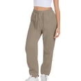 thumbnail image 7 of qelini Fleece Joggers for Women Plus Size Elastic Waist Pants Solid Warm Pants Casual Cozy Trousers with Pockets, 7 of 7