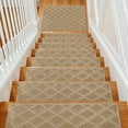 thumbnail image 5 of Pure Era 8" x 30" Carpet Stair Treads Protector Cover Indoor Non Slip Self Adhensive Tape Free Set of 12 (Khaki Diamond Trellis), 5 of 9