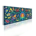 thumbnail image 1 of Ethnic Acrylic Glass Wall Art, Colorful Folk Art Pattern of Branches Flowers Polish European Culture, Panoramic Decor Living Room Bedroom & Dorms, 47" x 16", Night Blue and Multicolor, by Ambesonne, 1 of 1