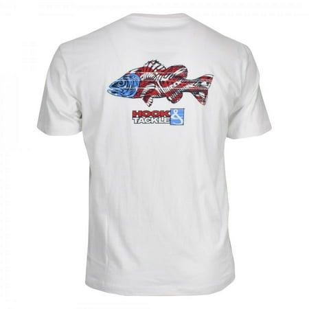 Hook & Tackle Men s Bass Americana Short Sleeve Fishing T-Shirt