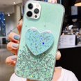 thumbnail image 6 of Compatible with iPhone 14 Pro Max Bling Heart-Shaped Mirror Case Sparkle Makeup Glitter Luxury Protection Shockproof Cover for Women Girls Who Love Beauty, 6 of 10