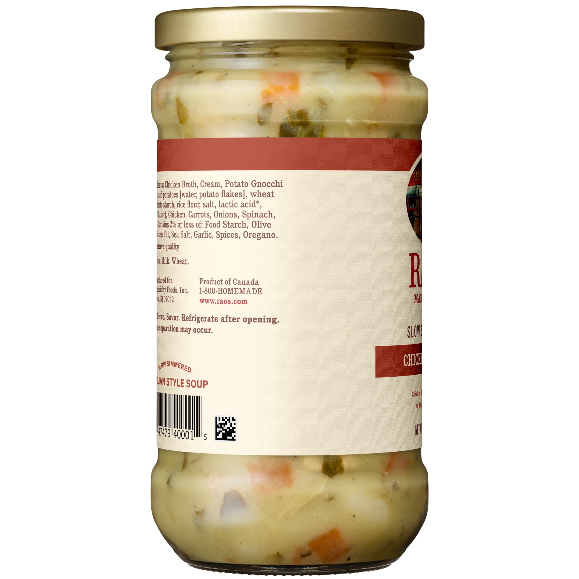 (3 pack) Rao’s Made for Home Chicken & Gnocchi Soup, 16 oz