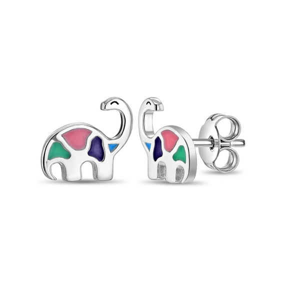 My Dinosaur Friend Kids / Children's / Girls Earrings Enamel - Sterling Silver