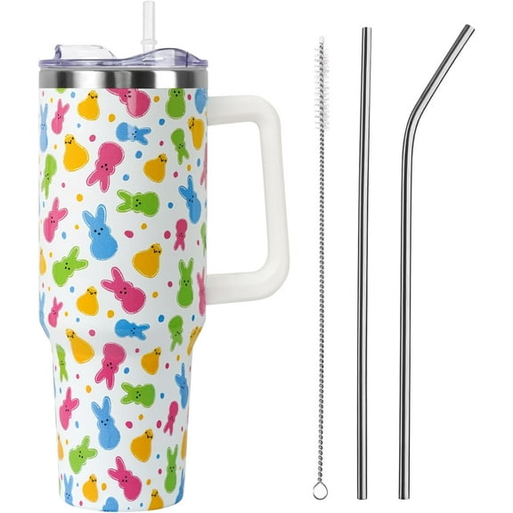 Christmas Tumbler with Handle and Straw Lid 40 oz,Cute Christmas Gifts for Women Xmas Lights Snowflakes Vacuum Insulated Leak Proof Tumbler,Winter Holiday Accessories Stainless Steel Coffee Cup Mug