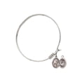 thumbnail image 2 of 6 1/4 inch Round Eye Hook Bangle Bracelet w/ St. Christopher/Figure Skating in Sterling Silver, 2 of 3