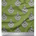 thumbnail image 1 of Soimoi Rayon Fabric Leaves & Floral Block Print Sewing Fabric Yard 56 Inch Wide, 1 of 4