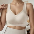 thumbnail image 2 of HNMKIU Wireless Bras for Women Seamless Comfort Full Coverage T-Shirt Bra Design for Gather Support Autumn Winter Wear Plus Size Bras White,L, 2 of 4