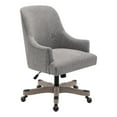 thumbnail image 1 of Pemberly Row Rustic Wood Base and Fabric Upholstered Office Chair in Fog Brown, 1 of 9