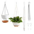 thumbnail image 1 of VEVOR Macetas colgantes de 10.0 in con riego automático, paquete de 2 macetas con agujero de drenaje y 2 tipos de colgadores de plantas, cestas de plástico para jardín, decoración del hogar, plantas i, 1 of 1