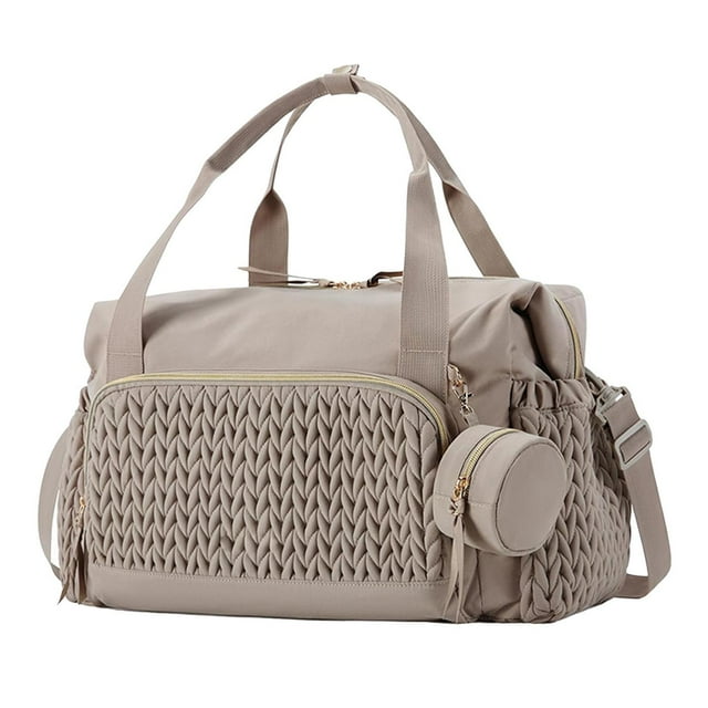 Bolsa de pañales, bolso de hombro ligero de gran capacidad para enfermeras, mujeres, trabajo, gimnasio Marrón