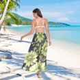 thumbnail image 7 of FORMRS Womens Long Sarong Beach Wrap Semi-Sheer Bikini Skirt Bathing Swimsuit Cover Up, Green Flowers, 7 of 7