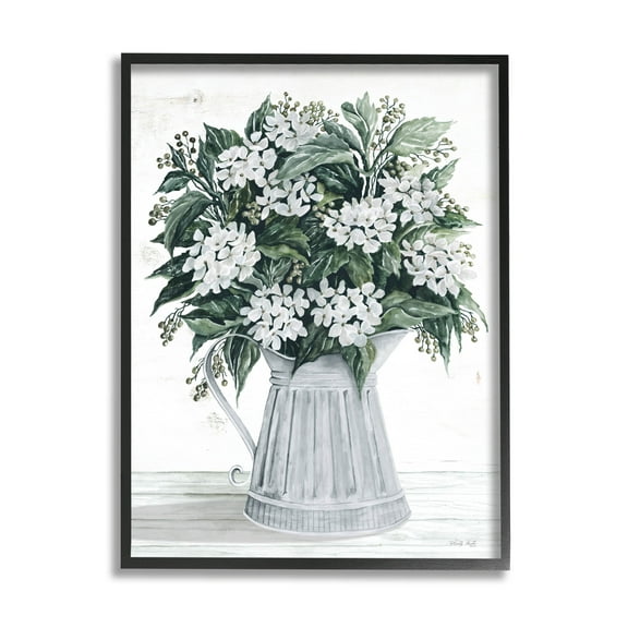 Stupell Industries Dogwood Flower Bouquet Painting Black Framed Art Print Wall Art, Design by Cindy Jacobs