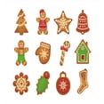 thumbnail image 3 of Gingerbread Man Duvet Cover Set, Various Biscuits in Different Shapes Delicious Bakery Goodies, Decorative 3 Piece Bedding Set with 2 Pillow Shams, Calking Size, Pale Brown Green Red, by Ambesonne, 3 of 3