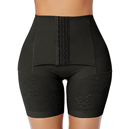 BIMEI 2PS Spugna imbottita Womens Butt Lifter Shapewear Butt Shaper Boxer imbottito Enhancing Underwear pancia controllo LIAO XIAO PI (S, nero allungare