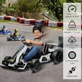 thumbnail image 5 of K61 Go Kart Electric Drift Kart with Length Adjustable Seat, 24V Outdoor Ride on Toy with 4 Speed Mode, RC Car for Kids 6-12 Years Old, Fast 300W Motor, 8.5 MPH, Bluetooth, 5 of 8