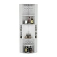 thumbnail image 6 of Wine Racks For Kitchen Counter, Oban Corner Bar Cabinet with Five Shelves , Eight Bottle Cubbies and Steamware White, White Kitchen Wine Racks,Particle Board Wall Mounted Wine Racks For Kitchen, 6 of 9