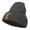 Dk Grey, variant on Stag Emblem Embroidered Long Beanie - Black OSFM
