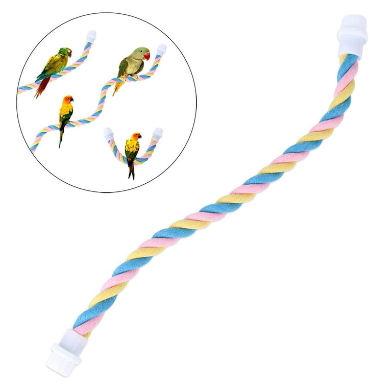 Colorful Bendable Bird Rope Perch Swing Perches Stand Climbing Rope for  Parrot Budgie Canary Cage Standing Toy , 23. Length 