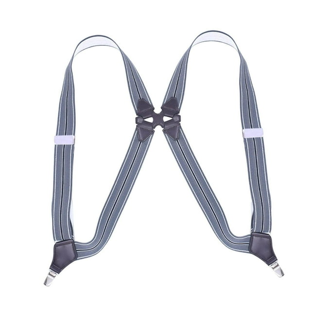 pitrice Bretelles Hommes Femmes en Forme de Y Bretelles Élastiques Réglables Ceinture Arrière Robuste Gris
