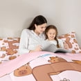 thumbnail image 4 of Erosebridal Cartoon Capybara R Letter Monogrammed Full Size Comforter Sets 3 Pieces For Kids Boys Girls,Cute Animal Funny Food Bedding Sets,Pink Reversible, 4 of 7