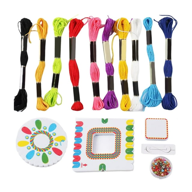 Kit para hacer pulseras con cuentas de plástico y espaciadores sueltos para manualidades y manualidades para niños. 1 caja de cuentas.