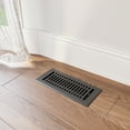 thumbnail image 5 of Naiture Louvered Floor Register, Contemporary Style Stainless Steel with Damper or Lever, Duct Size 4" X 14" (Overall Size 5-1/4" X 15-5/8"), Black Finish, 5 of 10