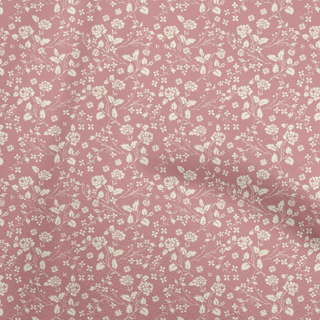 oneOone Georgette Viscose Pink Salmon Fabric Floral Craft Projects Decor Fabric Printed By The Yard 42 Inch Wide