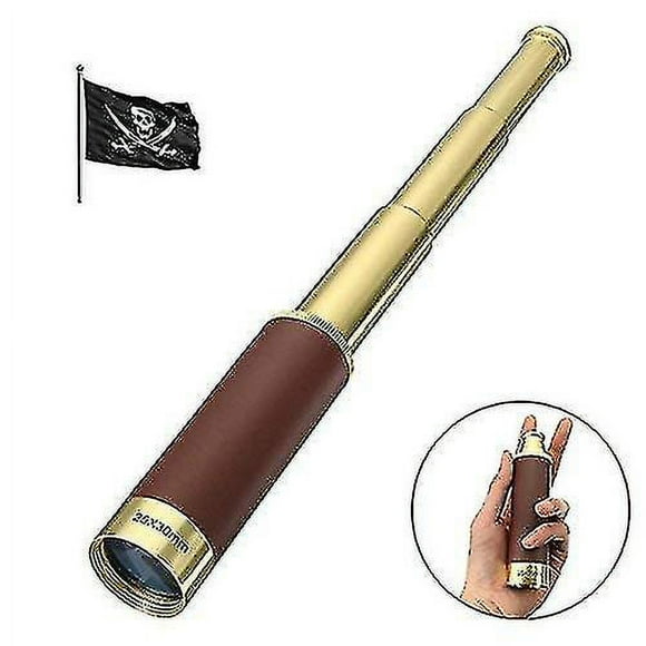 25x30 Pirate Telescope, Able Spyglass, Collapsible Handheld