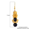 thumbnail image 6 of Shop LC Ion Plated Natural Yellow Gold Black Obsidian Dangle Drop Earrings Gift Ct 16.3, 6 of 9