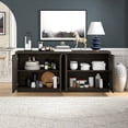 thumbnail image 4 of Evelyn&Zoe Modern/Contemporary 68" Wide Alder Brown Buffet Table, 4 of 6