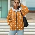 thumbnail image 4 of Yuyamidu Orange Hoodie Womens Sweatshirts Polka Point Oversized Sweatshirt Full Zip Hoodies for Women Heavyweight Zipper Hoodie Vintage Y2k Full Zipup Couples Streetwear XS, 4 of 8