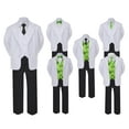 thumbnail image 1 of 5-7pc Formal Black White Suit Set Lime Bow Long Tie Vest Boy Baby Sm-20 Teen, 1 of 3