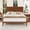 Brown, variant on Bamboo Wood Platform Bed Full Size with Headboard, Wood Slats and Metal Support, Mid-Century Bed Frame with Underneath Storage, Chocolate