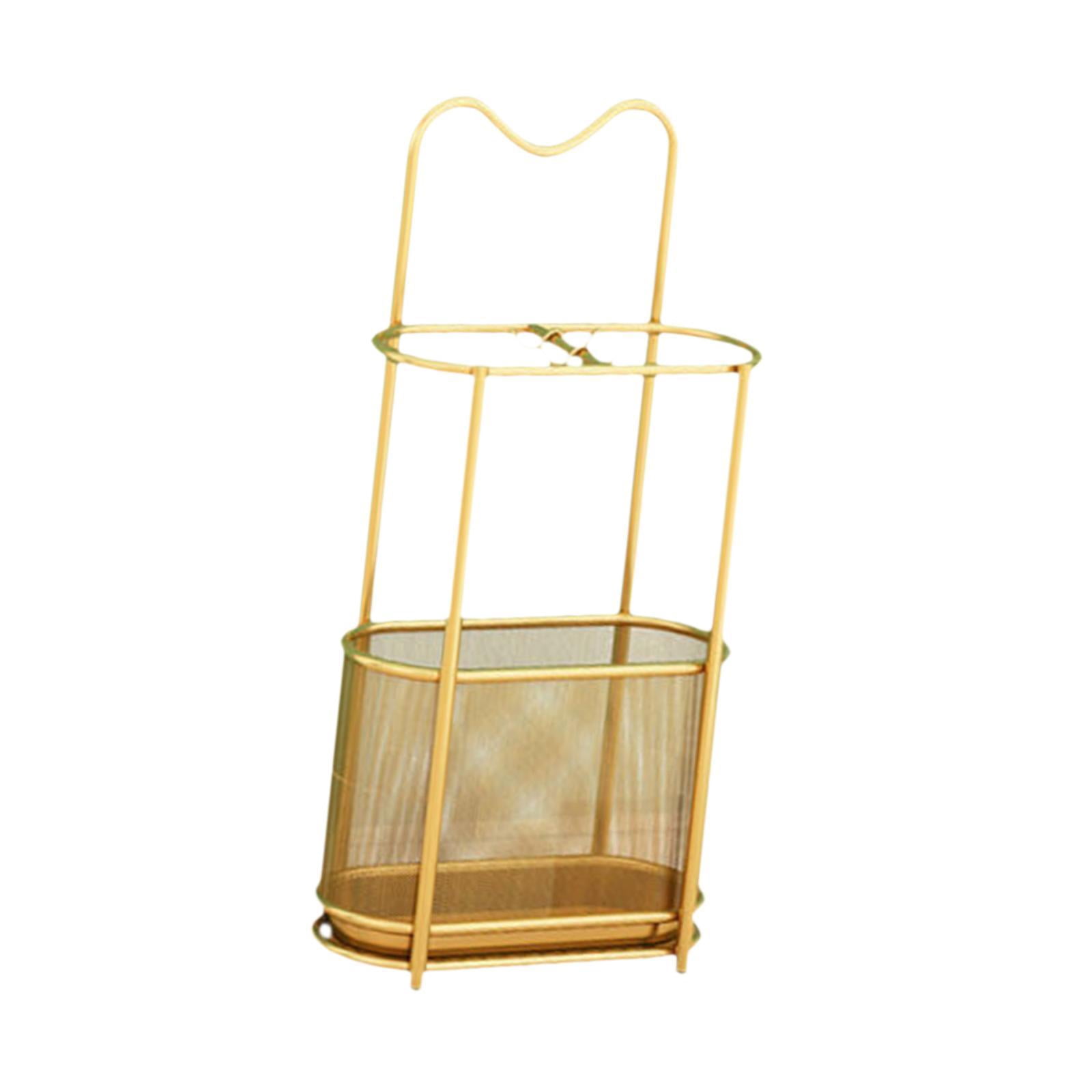 Fiocias Umbrella Rack Stand Holder Bin Iron Organizer Storage Rack Umbrella Stand Holder gold