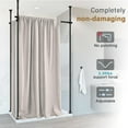 thumbnail image 2 of Double Curtain Divider Stand - 48 to 144 inches Expandable Curtain Rod Room Divider， Damage Free Freestanding Vertical Tension Stand, Black, 2 of 12