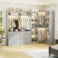 thumbnail image 2 of Homieasy 87.2" Freestanding Closet Organizer System - Modular L-Shaped Design,Reversible, 6 Drawers & 4 Hanging Rods, 2000+ LBS Capacity,3 Sets,Gray, 2 of 7
