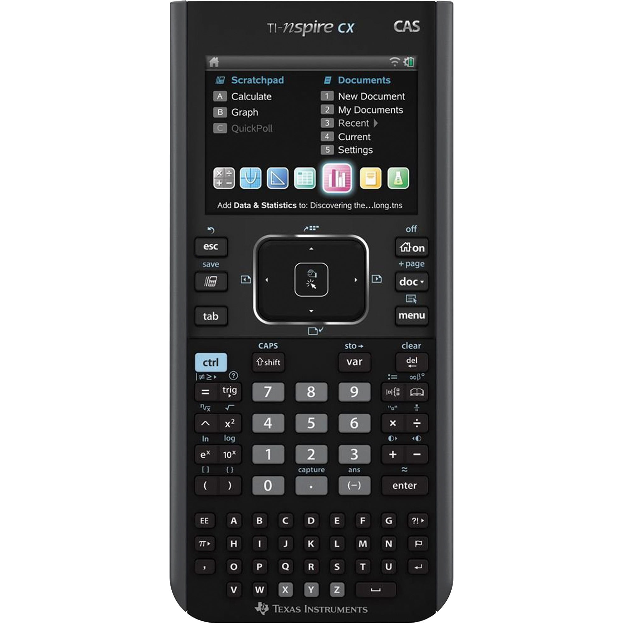Texas Instruments TI-Nspire CX Graphing Calculator, Black, White, 1