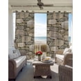 thumbnail image 4 of Retro Brick Stone Blackout Curtains 84 Inch Length Gray Vintage Rock Wall Rustic Thermal Insulated Window Curtain Window Drapes 2 Panels for Bedroom Living Room 42"Wx84"L, 4 of 9