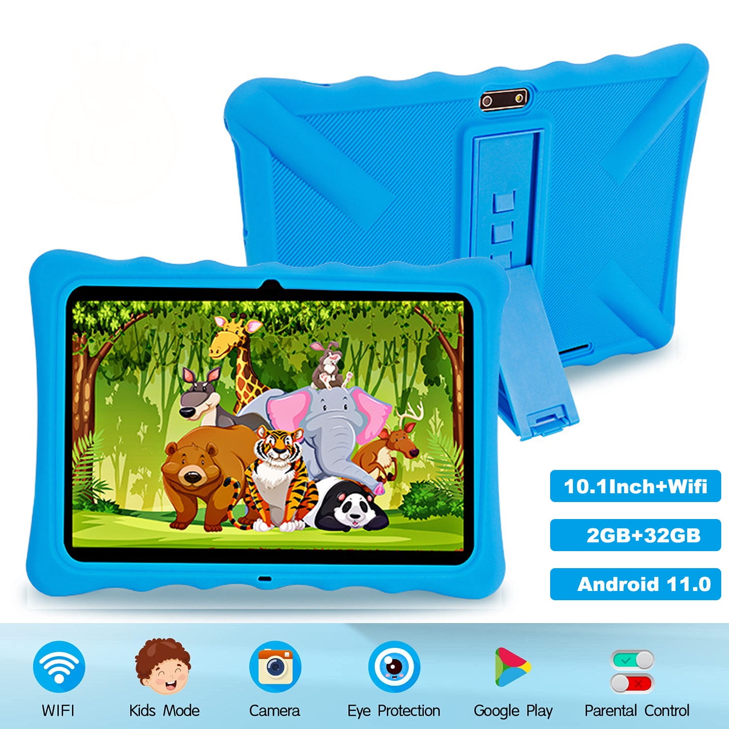 Rioicc 10.1 inch Children's Tablet, 32GB WiFi Android 11 tablet, Pre ...