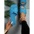 thumbnail image 1 of Women Snakeskin Embossed Slide Sandals, Artificial Microfiber Leather Fashion Sandals, 1 of 4