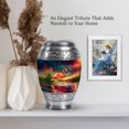 thumbnail image 6 of MUKTIVE Flamingo Adult Cremation Urns for Memorial Remains - Funeral Urns for Adult Ashes Men - Decorative Urn for Mother Ashes - 10 Inch Blue Urn for Cremated Father, 6 of 7