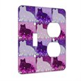 thumbnail image 1 of KuzmarK™ 2 Gang Single Toggle / Single Duplex Wall Plate - Black Persian Cat Electric Art by Denise Every, 1 of 1