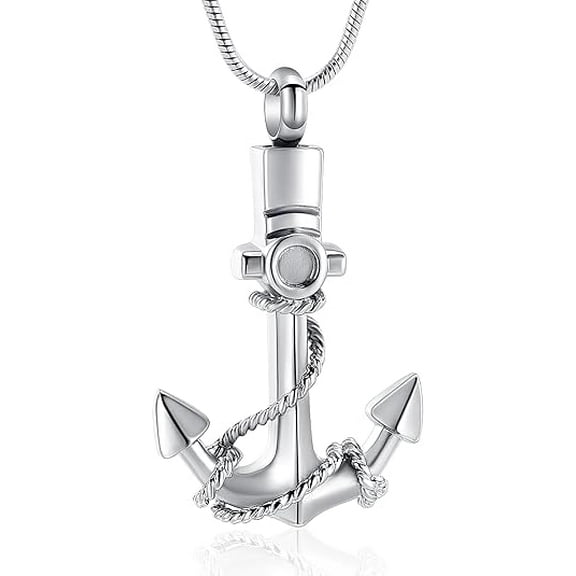 Anchor Urn Necklace for Ashes Keepsake Cremation Jewelry Stainless Steel Anchor Urn Locket Ashes Necklace for Men Women