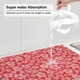 thumbnail image 5 of Sikiie Red Hibiscus Flower Dish Drying Mat, Kitchen Counter Mat, Self Drying Mat for Kitchen Counter Dish Drying Pad ,for Dishes, Utensils, Pots and Pans（24" x 18"）, 5 of 7
