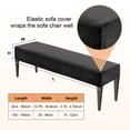 thumbnail image 3 of Funda de banco de comedor Uxcell, para bancos de 39.4 a 55" de longitud, funda de terciopelo con hebilla elástica, funda de banco lavable [Negro], 3 of 7