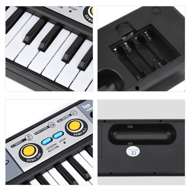 Teclado De Piano Eléctrico De 37 Teclas – Con Micrófono, 24 Canciones Demo, 8 Ritmos Y 3 Tonos, Ideal Para Niños