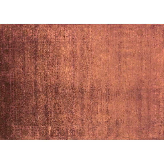 Ahgly Company Indoor Rectangle Oriental Orange Industrial Area Rugs, 7' x 10'