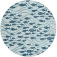 thumbnail image 2 of Unique Loom Outdoor Coastal Collection Area Rug - Shoal (6' 1" Round Blue/Navy Blue), 2 of 6